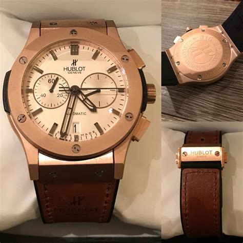 hublot geneve brown leather